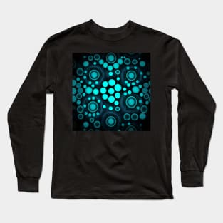 Glowing blue polka dots design Long Sleeve T-Shirt